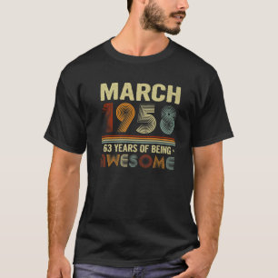 T-shirt Mars 1958 63 Ans D'Être Un Cool Impressionnant 63E