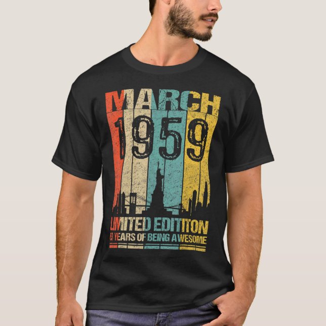T-shirt Mars 1959 63 Ans D'Être Impressionnant (Devant)