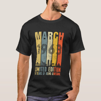 T-shirt Mars 1963 Vintage Funny 57e anniversaire