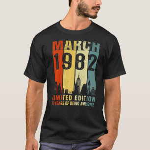 T-shirt Mars 1982 40 Ans D'Être Impressionnant