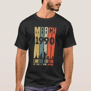 T-shirt Mars 1990 T 30 Ans 1990 Cadeau d'anniversaire