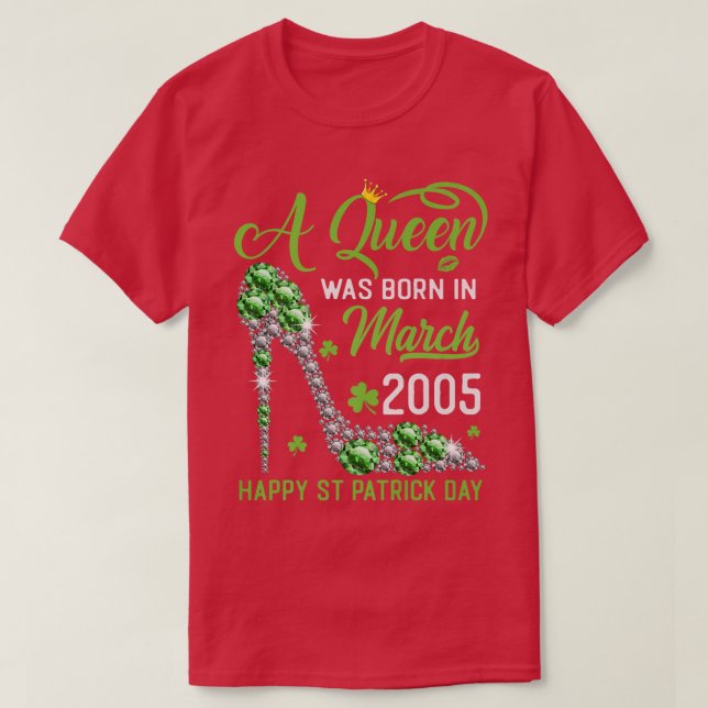 T-shirt Mars 2005 18e anniversaire Joyeux St Patrick's Day (Design devant)