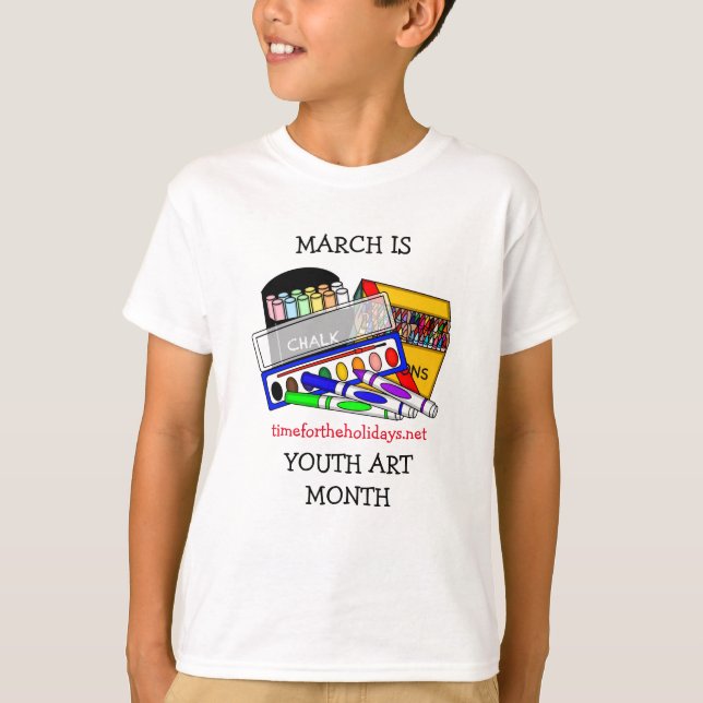 T-shirt Mars est le Mois de l'art jeunesse (Devant)