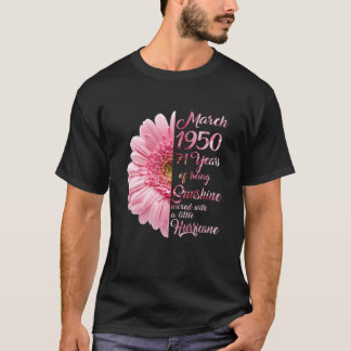 T-shirt Mars Fille 1950 T 71 Ans 71E Anniversaire Cadeau