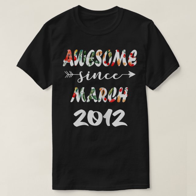 T-shirt Mars Fille 2012 10 Anniversaire 10 ans stupéfiant  (Design devant)