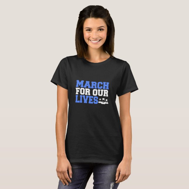 T-shirt Mars pour notre chemise des vies, assez d'école (Devant entier)