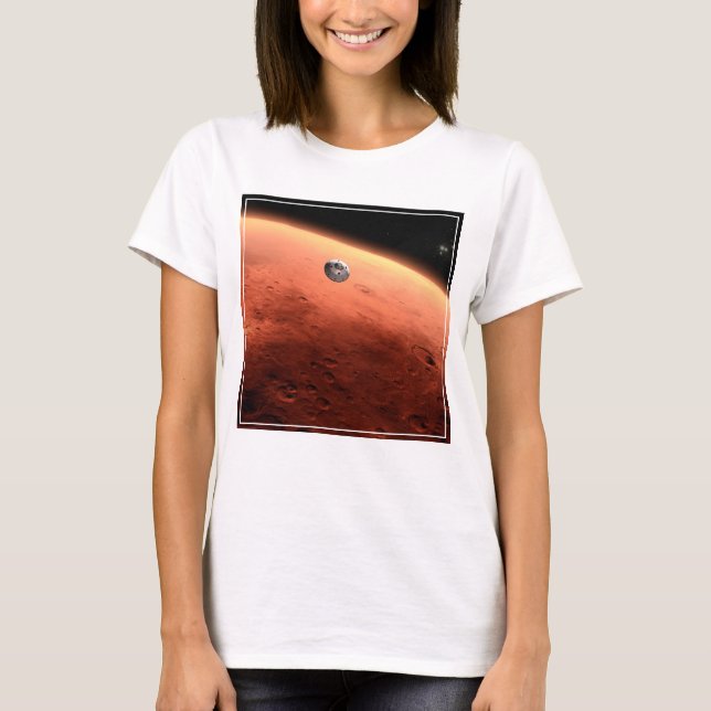 T-shirt Mars Science Laboratory approchant Mars. (Devant)