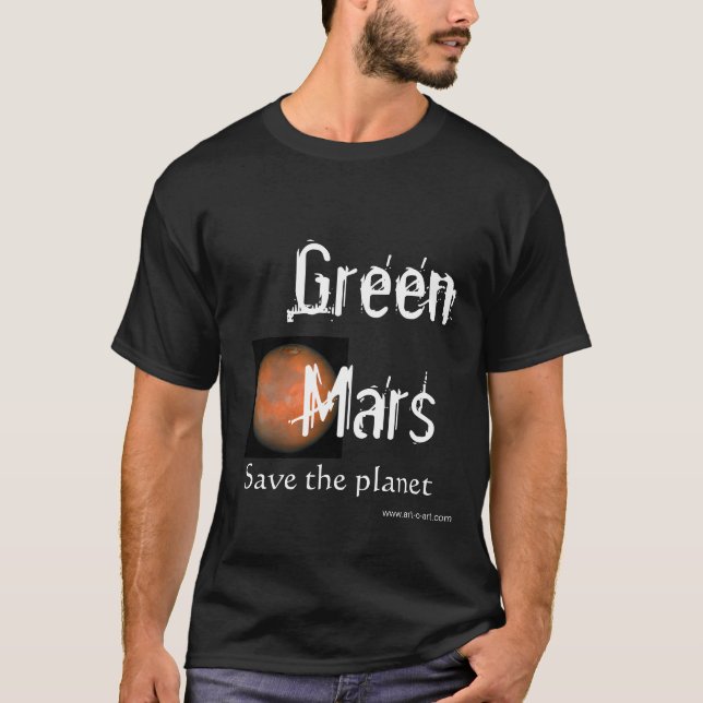T-shirt Mars vert, sauvent la planète (Devant)