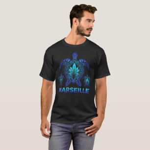 T-shirt Marseille France FL Ocean Blue Sea Turtle Souvenir