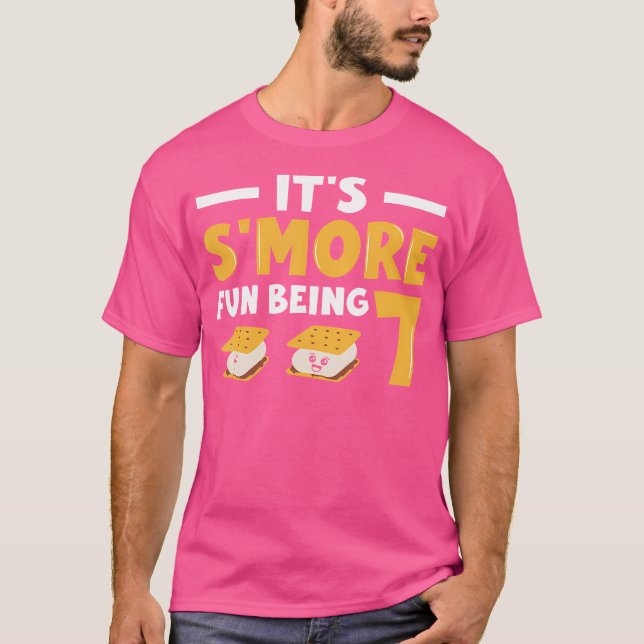 T-shirt Marshmallow Anniversaire S'Plus Amusant Être 7 - M (Devant)