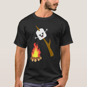 T-shirt Marshmallow Femmes Camping Camping Tee de feu de c
