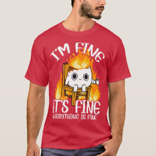 T-shirt Marshmallow Im Fine Mème Outr Hommes Enfants Femme