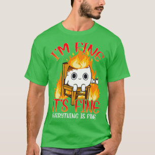 T-shirt Marshmallow Im Fine Mème Outr Hommes Enfants Femme