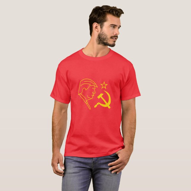 T-shirt Marteau et faucille drôles de profil de Donald (Devant entier)