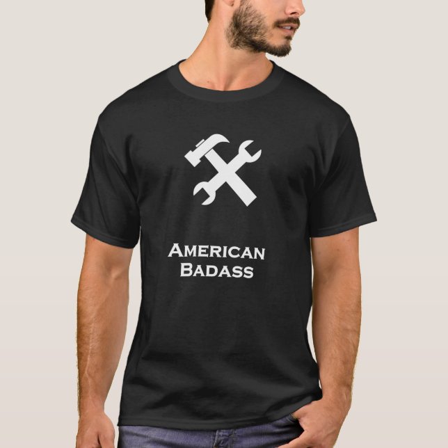 T-shirt Marteau Wrench American Badass blanc (Devant)