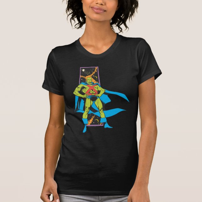 T-shirt Martian Manhunter & fond spatial (Devant)