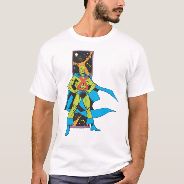 T-shirt Martian Manhunter & fond spatial (Devant)