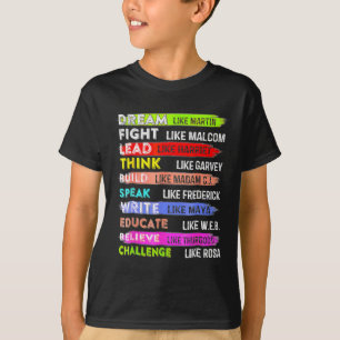 T-shirt Martin Mois de l'histoire des Noirs Noir Afro Afri