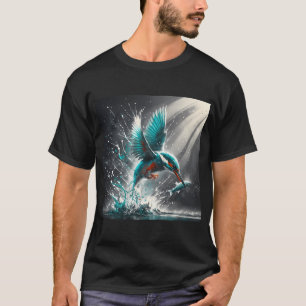 T-shirt Martin-pêcheur attrapant un poisson, art généré pa