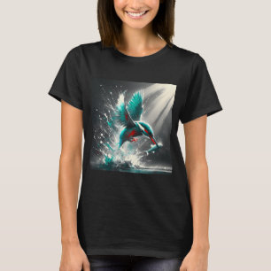 T-shirt Martin-pêcheur attrapant un poisson, art généré pa