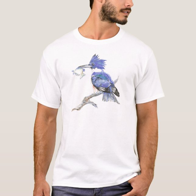 T-shirt Martin-pêcheur ceint - avec poisson - Collection d (Devant)