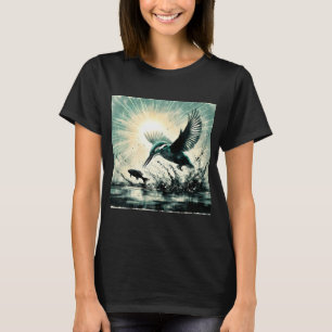 T-shirt Martin-pêcheur plongeant pour pêcher, art généré p