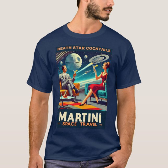 T-shirt Martini Space Affiches de voyage Death Star Cockta (Devant)