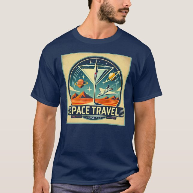 T-shirt Martini Space Travel 1957 New Worlds Logo (Devant)