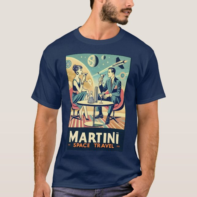 T-shirt Martini Space Travel Affiches de l'équipage de con (Devant)