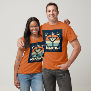 T-shirt Martini Space Travel Lift Off Logo
