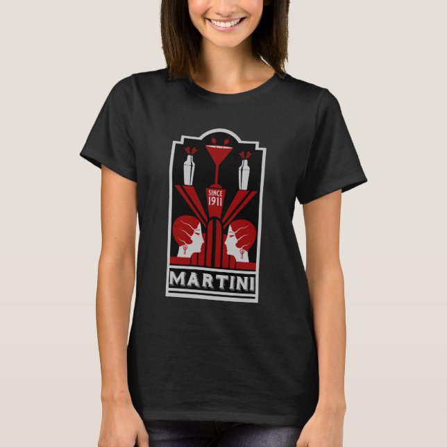 T-shirt Martini vintage Art déco (Devant)
