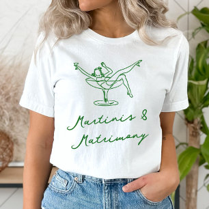 T-shirt Martinis Verts & Matrimoni Fantaisistes Dessinés à
