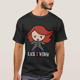 T-shirt Marvel Black Widow Cute Kawaii Logo Stance Graphiq