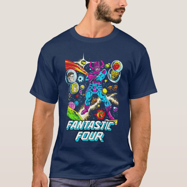 T-shirt Marvel Fantastic Four Classic Galactus Comic Cover (Devant)