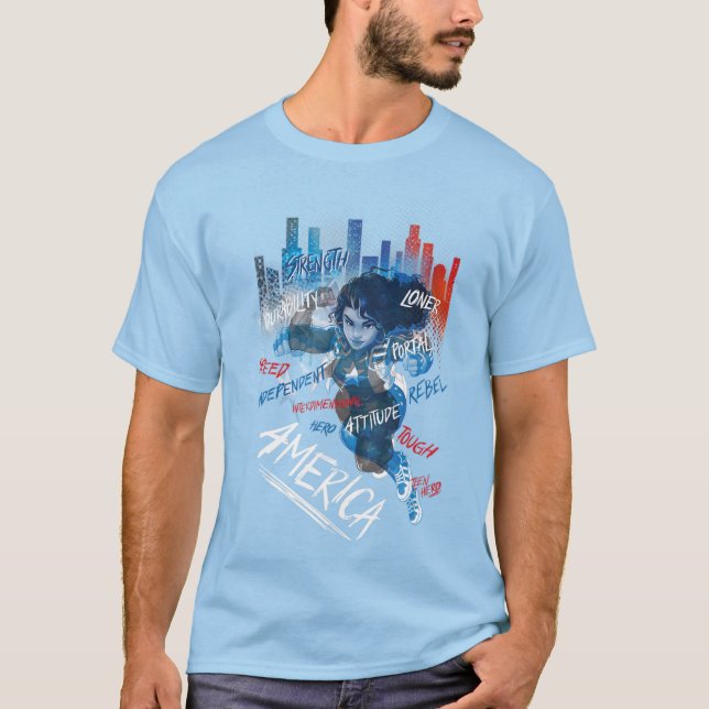 T-shirt Marvel Rising Secret Warriors Miss America Chavez (Devant)