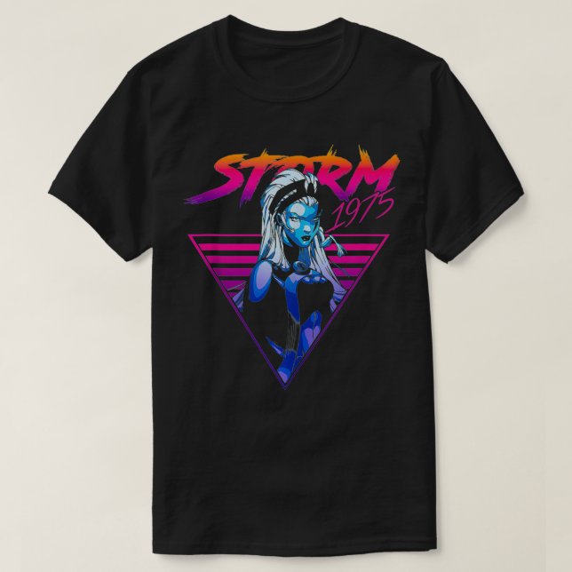 T-shirt Marvel X-Men Storm 80's Retro Triangle Gradient Ta (Design devant)