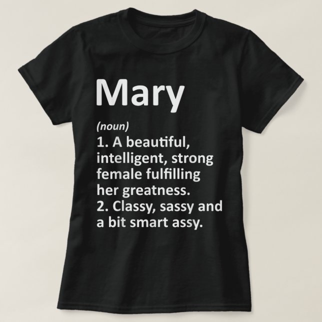 T-shirt MARY Définition Nom personnalisé Drôle Noël (Design devant)