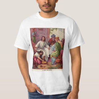 T-shirt Mary lave des pieds de Jésus