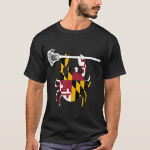 T-shirt Maryland Crabe Lacrosse Garçons Stick LAX Soeur Br