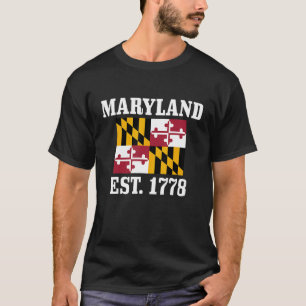T-shirt Maryland Est 1778 Vinage Maryland Flag Pride