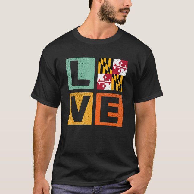T-shirt Maryland Flag  Love Maryland (Devant)