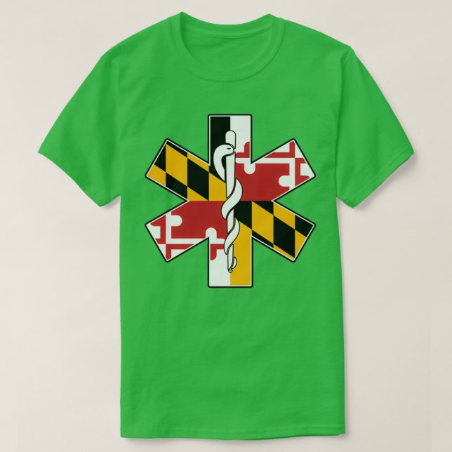 T-shirt Maryland Indicateur EMS Services Médicales d'urgen (Design devant)