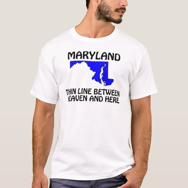T-shirt Maryland - Ligne mince entre le ciel et ici (Devant)
