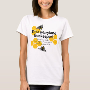 T-shirt Maryland State Beekeepers Association Chemise blan