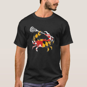 T-shirt Maryland State Drapeau Crabe Crosse Complète Bâton
