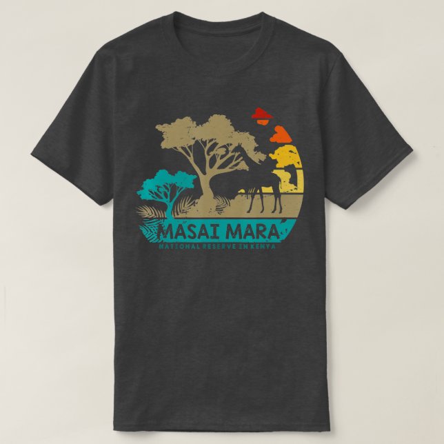 T-shirt Masai Mara Safari Réserve nationale Kenya Serenget (Design devant)