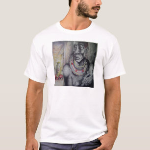 T-shirt Masaï Mère & Enfant avec Lion Art Imprimer/Graphiq
