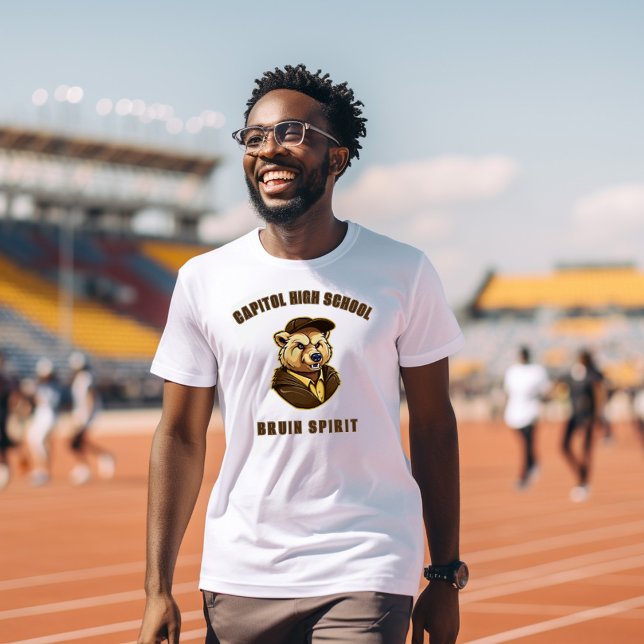 T-shirt Mascot Bruin | Brown & Gold - Équipe de l'école Co (Créateur téléchargé)