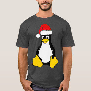T-shirt Mascot Linux Tux le Geek Nerd du Penguin Santa Hat