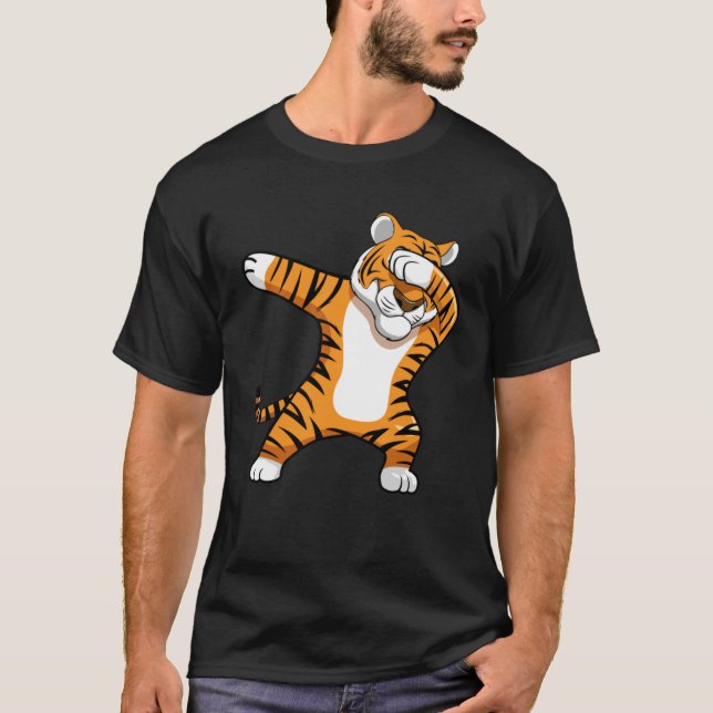 T-shirt Mascotte classique de football de tigre Dabbing (Devant)